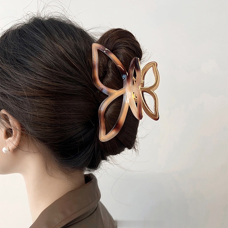 pinzas retras de la garra del pelo del acetato de la mariposa del 11cm ningún daño para el cabello