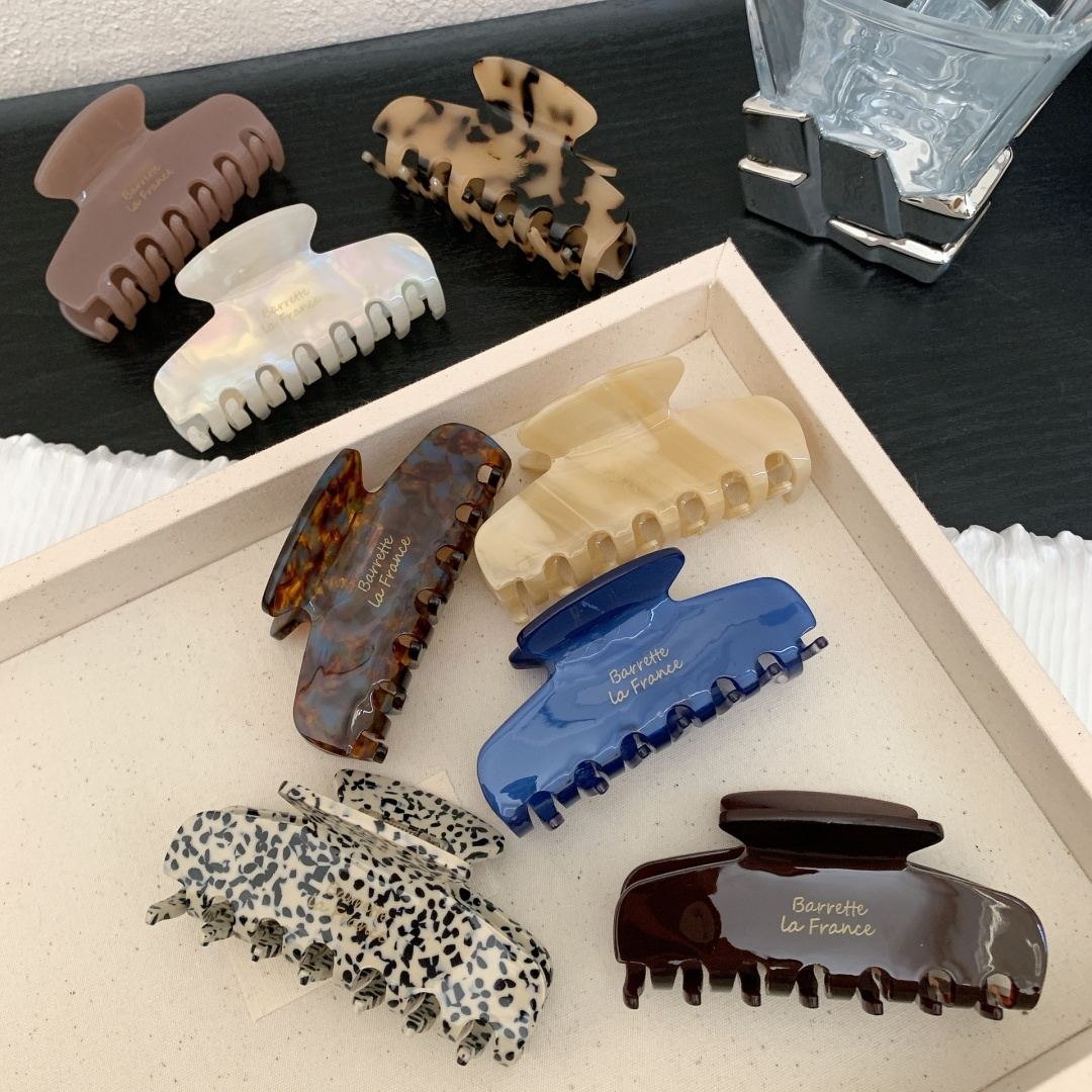 Pinza de pelo retro francesa personalizada del tiburón del acetato de celulosa del logotipo los 8.3CM
