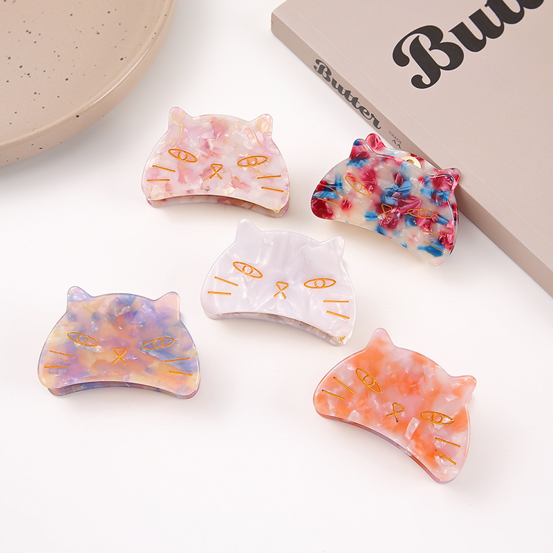 Lindos clips de acetato de celulosa para gato Cañada de cabello Accesorios para el cabello para mujeres