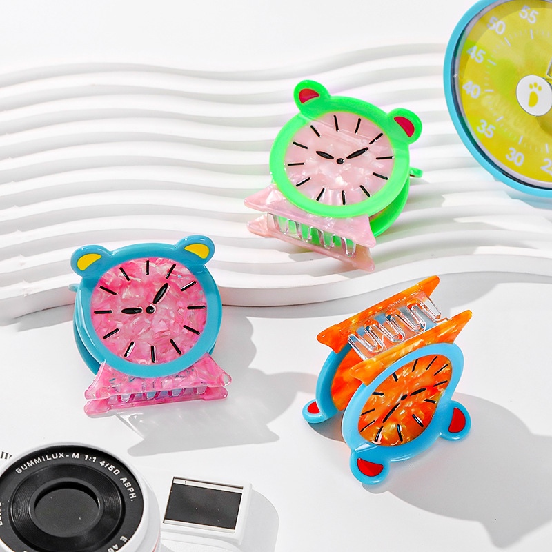 Accesorios para el cabello de cabello de reloj de despertador divertido para mujeres niñas