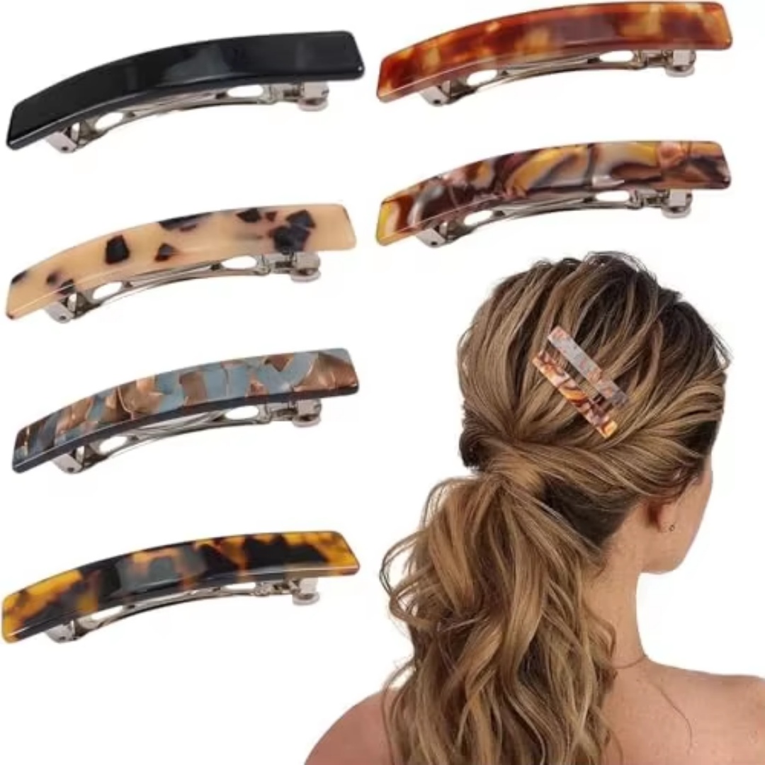 Nuevo Pasador de acetato para el cabello, pinzas para el cabello simples, accesorios elegantes para el cabello de concha de tortuga para mujeres y niñas