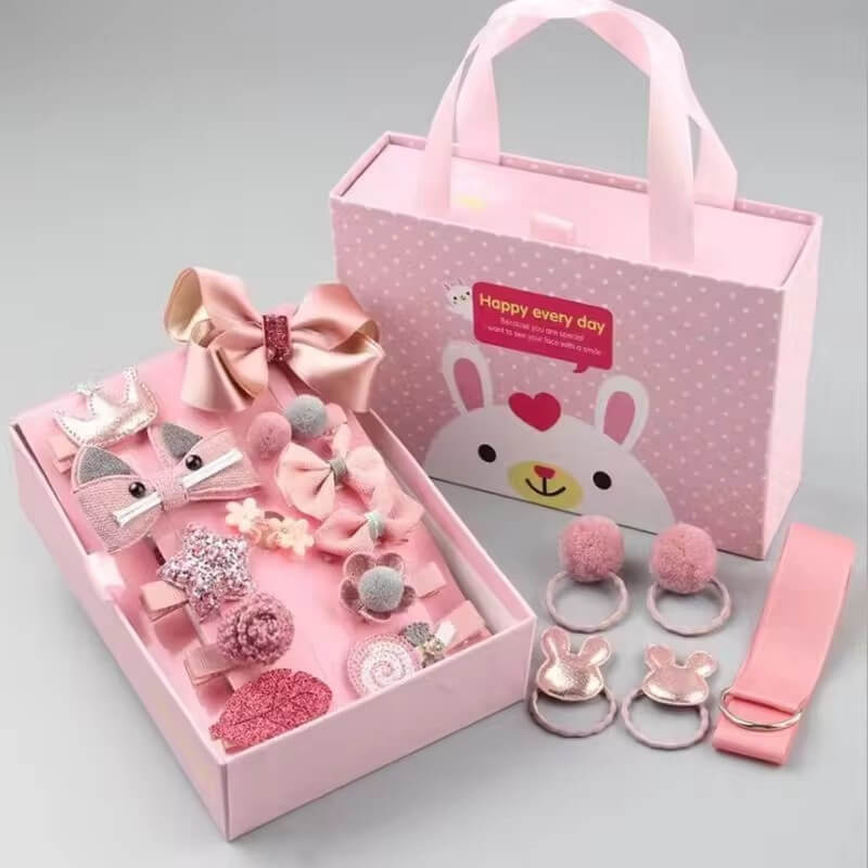 Pinzas para el cabello Princess Kids, juegos de 18 piezas con caja de regalo